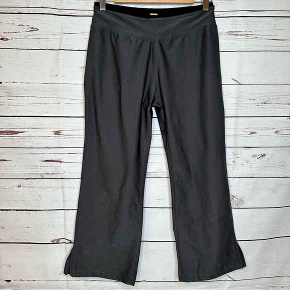 Lucy Pants - Lucy | Dark Gray Cropped Side Slit Relaxed Fit Leggings